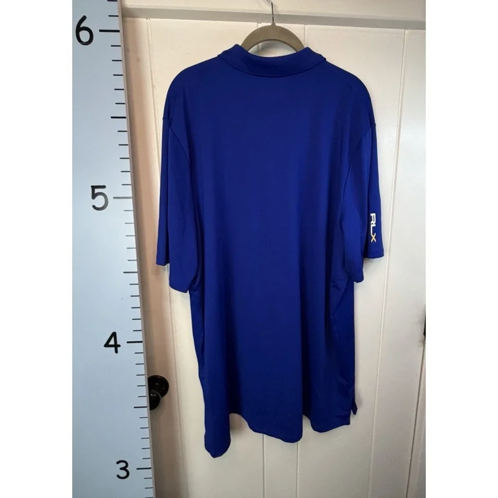 RLX Ralph Lauren Mens XXL Blue Golf Polo Shirt Athleisure Sport Casual Oldestone